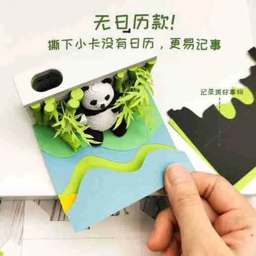 3D sticky note paper carving notepad with tear-off pages and decorative ornament design