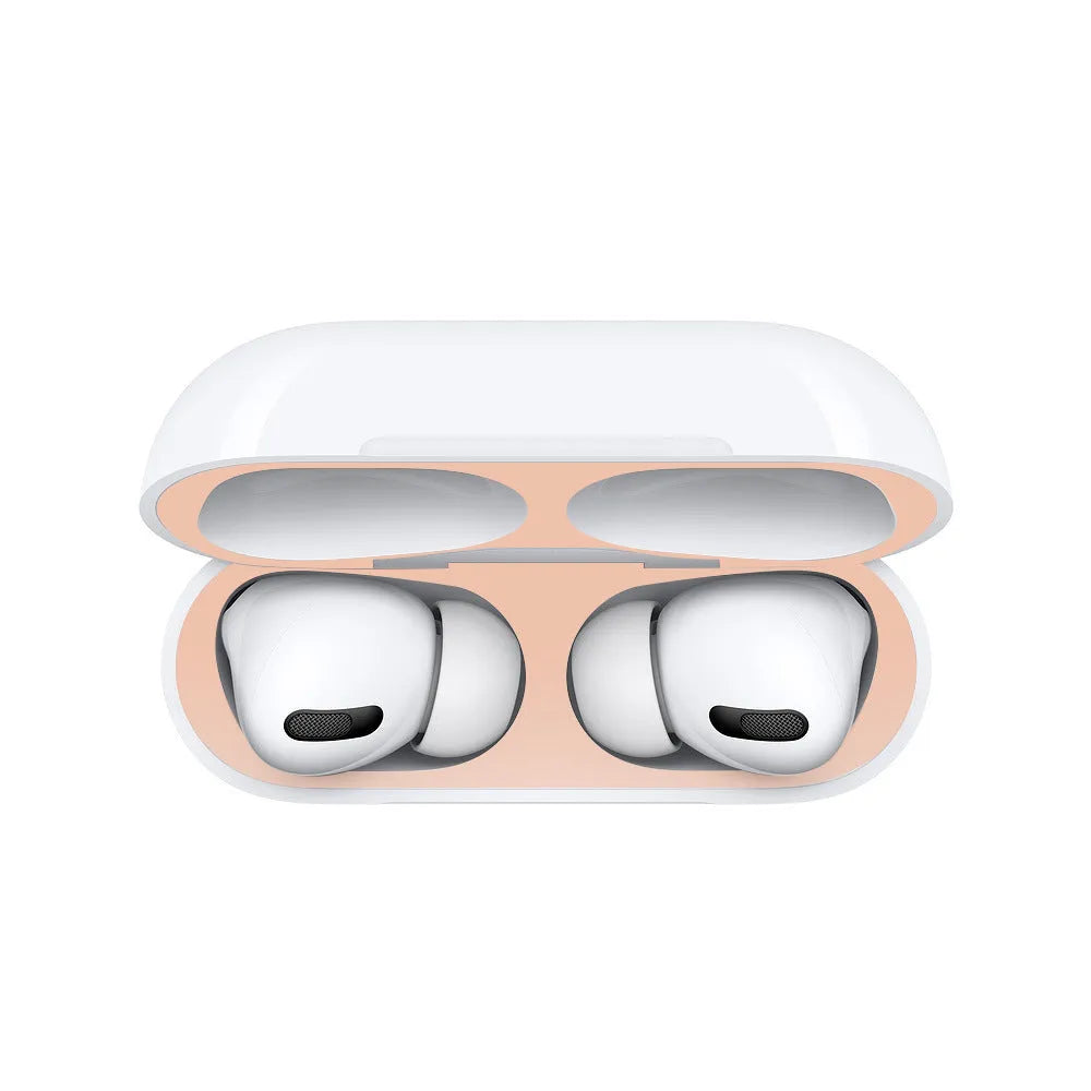 Electroplated metal sticker headphone film for Apple AirPods in gold, dustproof and fingerprint-proof, fits multiple sizes