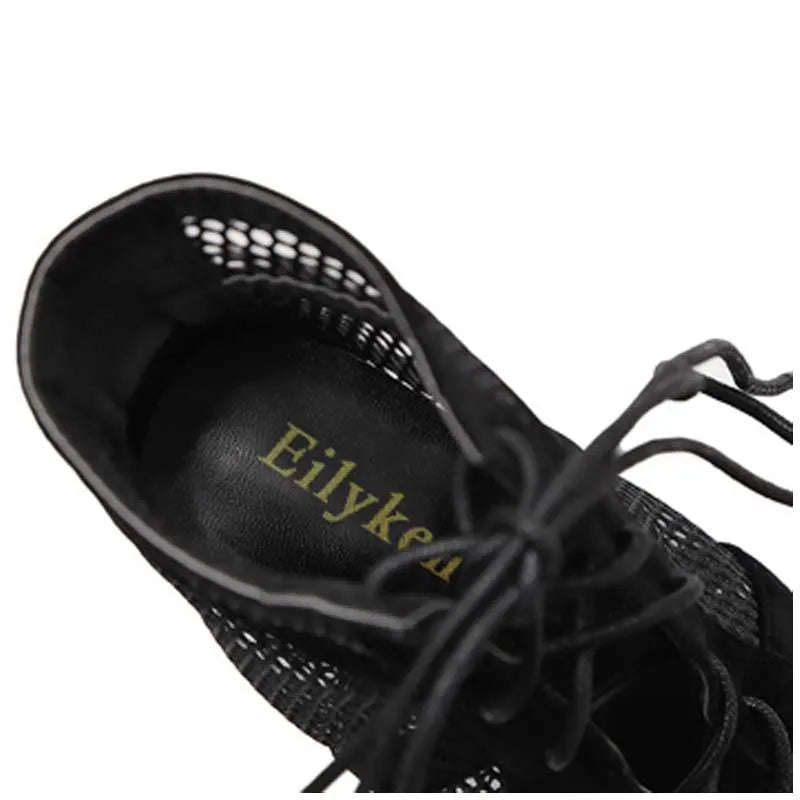 Black suede women's lace-up high heel shoes with 11.5cm heel and adjustable closure