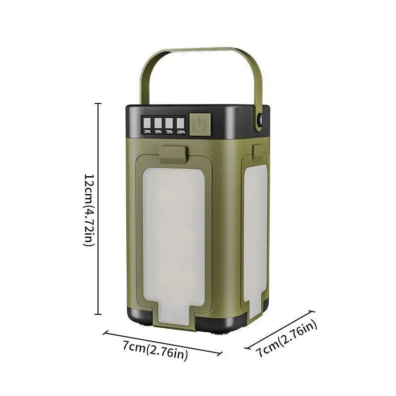 LY24 four-leaf folding belt solar camping lamp with built-in 2000 mAh battery, compact size 12x7x7 cm