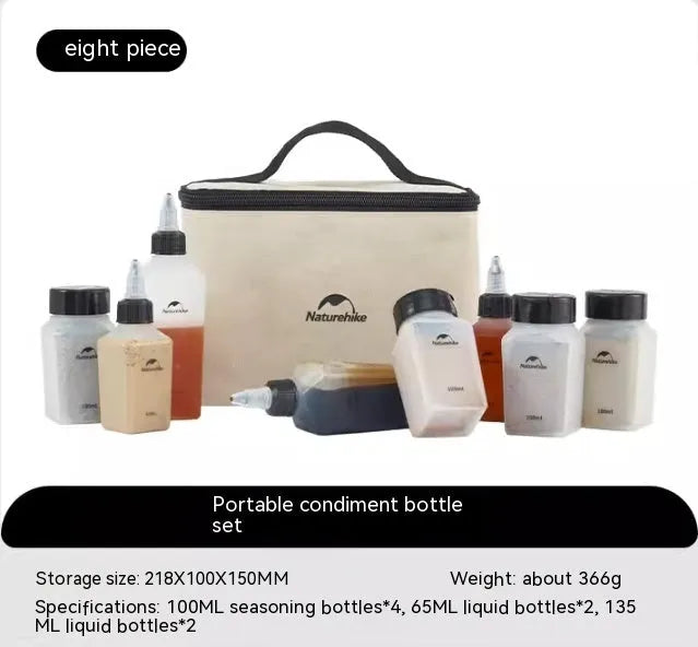 Naturehike six-piece portable seasoning bottle set in modern simplicity style