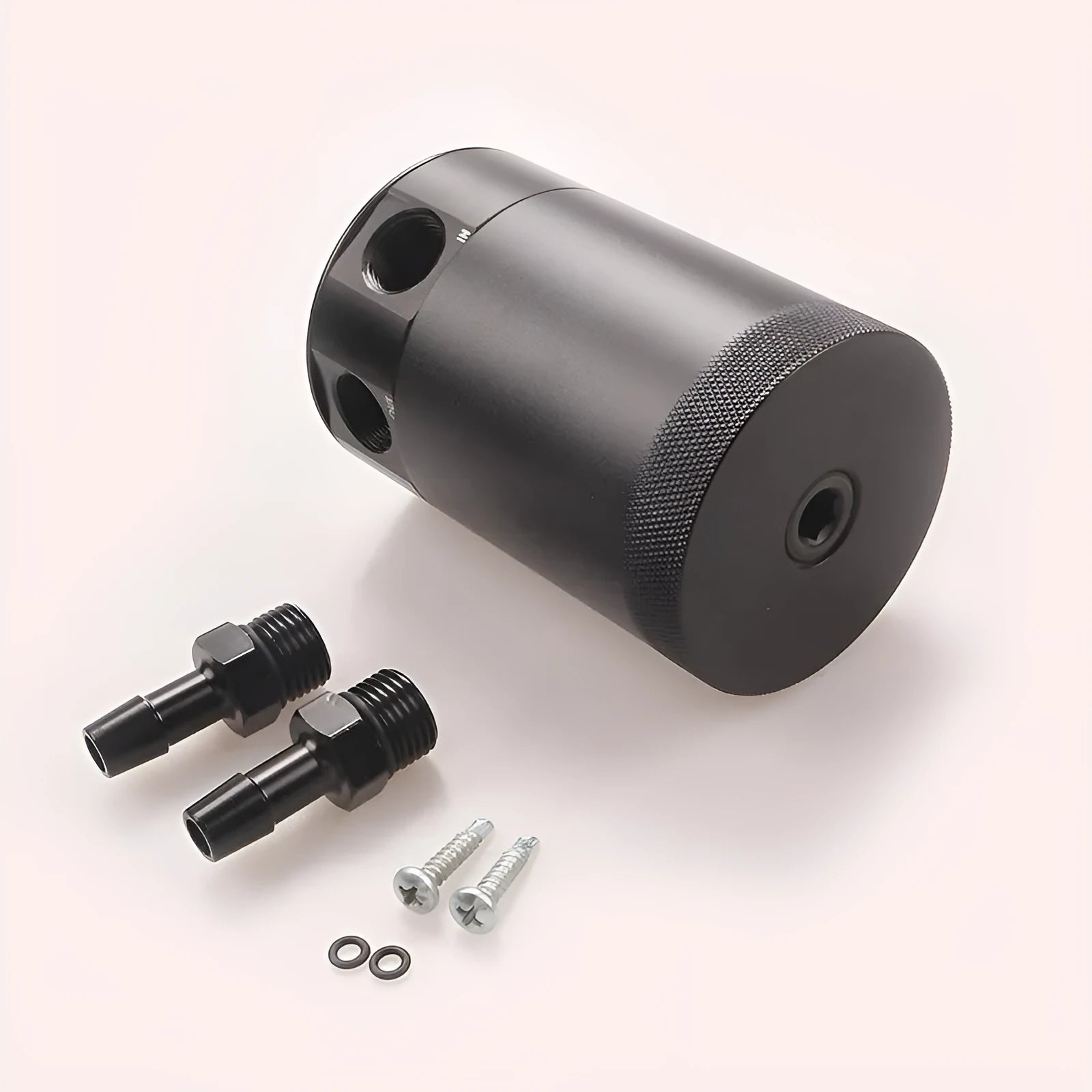 Black aluminium automotive oil can with two-hole breathable design and oil-free valve