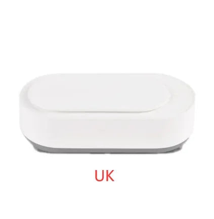 White portable ultrasonic cleaner with stainless steel tank for jewellery glasses watch cleaning