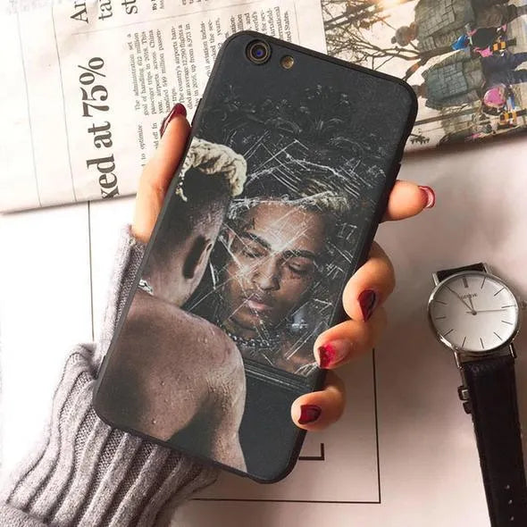 XXTENTACION design transparent iPhone case with patterned artwork and matte finish