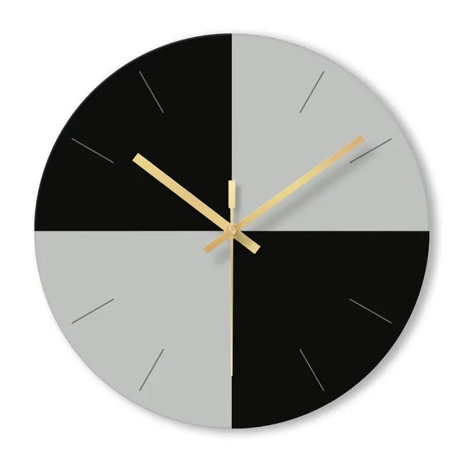 Minimalist transparent tempered glass wall clock, 29.5cm diameter, with silent movement on a white wall.