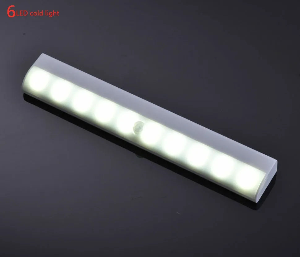 USB rechargeable magnetic LED closet light with motion sensor in aluminium shell.