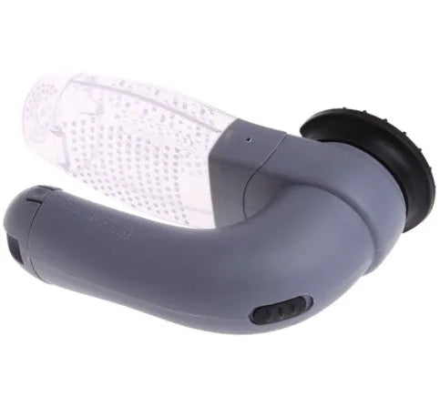 Grey portable pet hair remover vacuum cleaner with soft rubber head for grooming dogs and cats