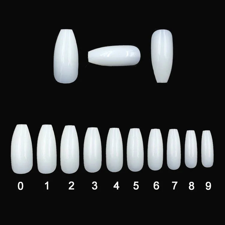 500 clear ABS artificial nails in 10 sizes with French tip design for professional and home use