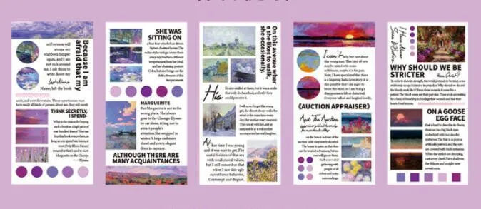 Landscape painting series paper sticker book showing 60x120mm stickers with repositionable adhesive