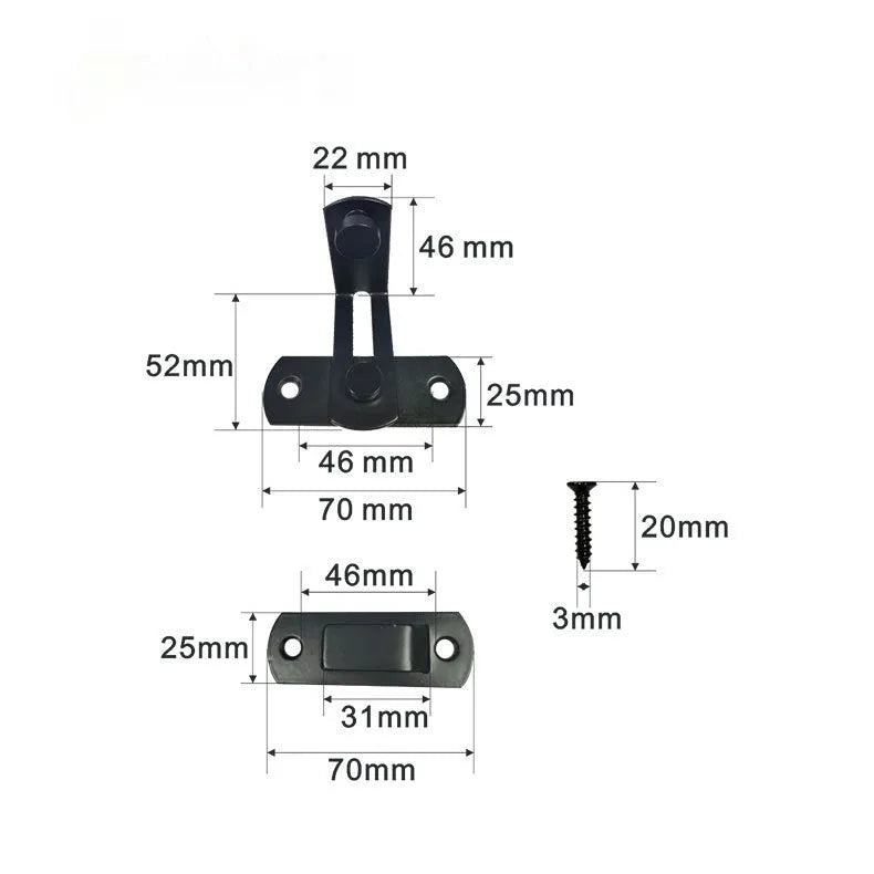 Heavy-duty stainless steel barn door hasp lock with flat shackle, shown at a 90-degree angle.
