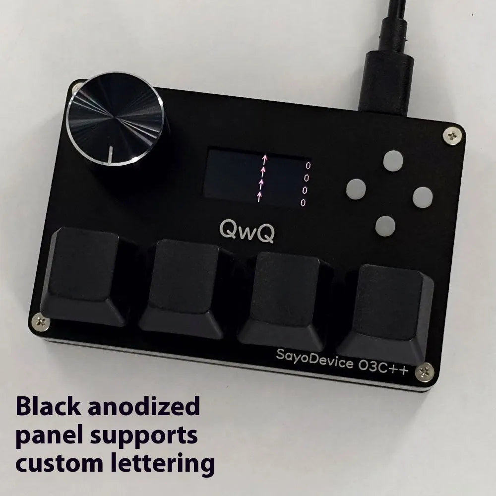 Customisable magnetic axis gaming numeric keypad with colour screen and control knob on desk