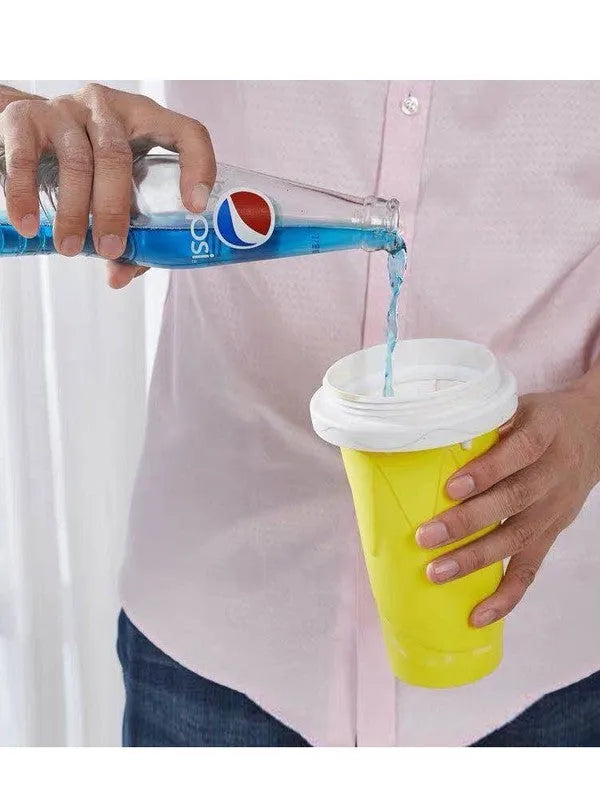 Blue quick refrigeration pinch cup with double-layer construction for fast drink cooling