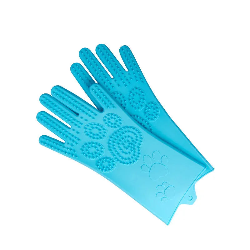 Silicone cleaning gloves with textured scrubbing surface in assorted colours