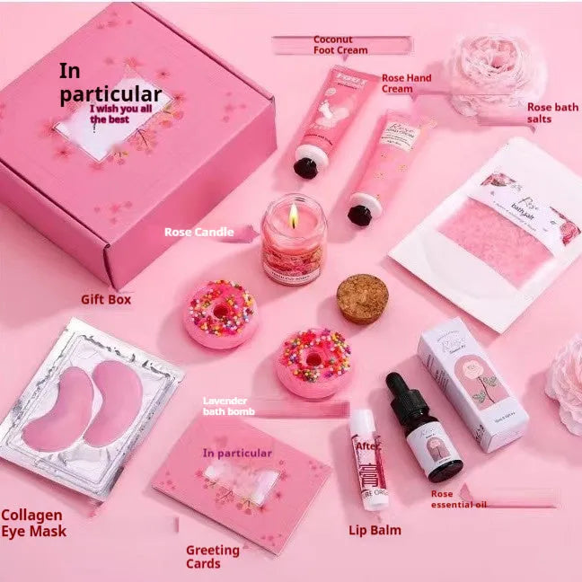 Soy wax aromatherapy candle bath set gift box in modern simplicity style with multiple colour suit options.