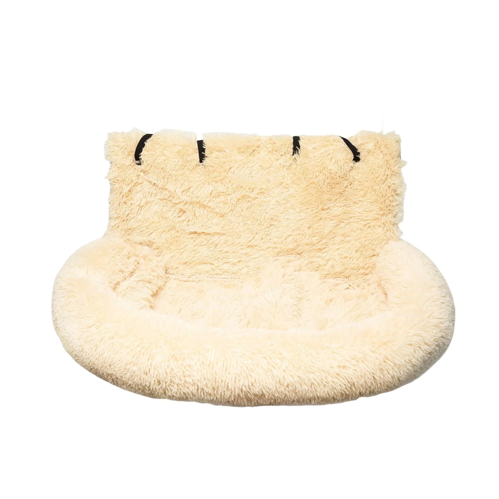 Winter thermal pet mat for car seats in beige and dark grey colours