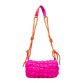 Soft pillow-shaped nylon messenger bag in multiple colours with a single shoulder strap.