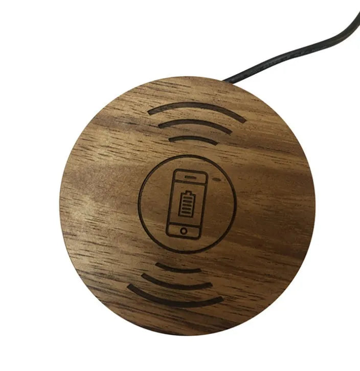 60mm round black embedded wireless charging module for furniture installation