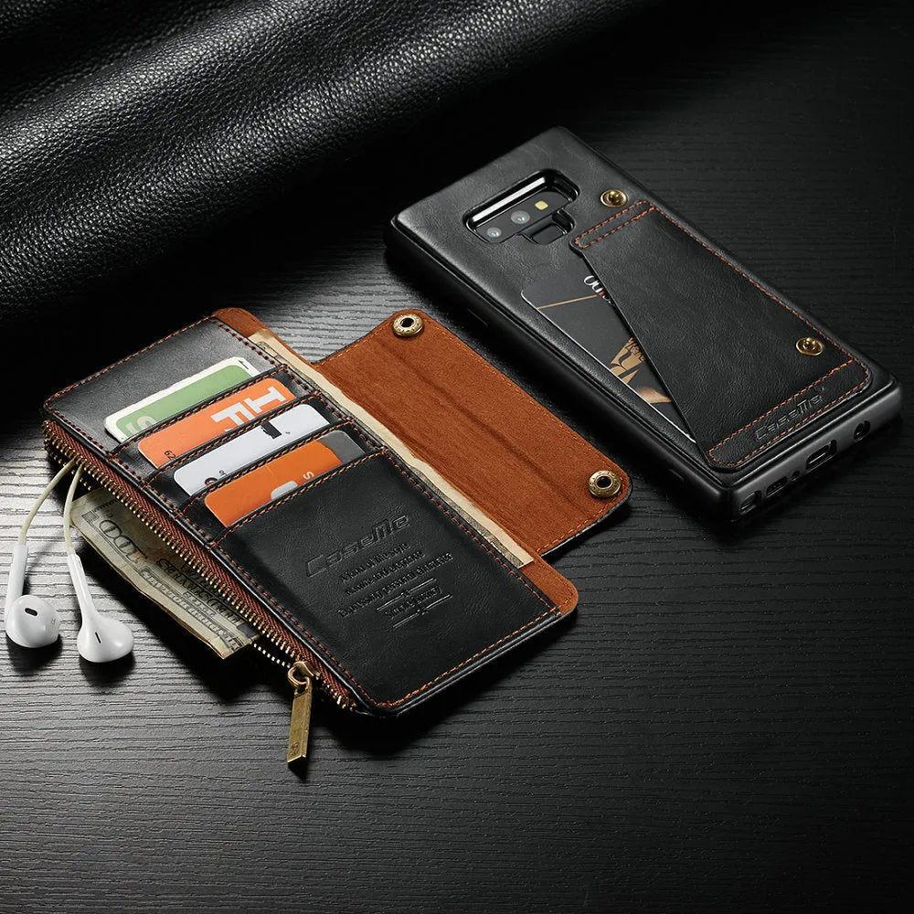 Samsung Galaxy Note9 flip phone case in PU leather with front flap closed