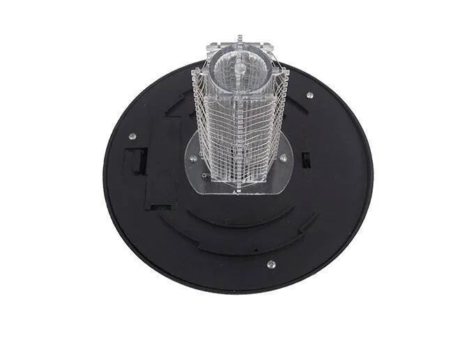 Black solar insect killing lamp with white and purple LED lights for garden mosquito control