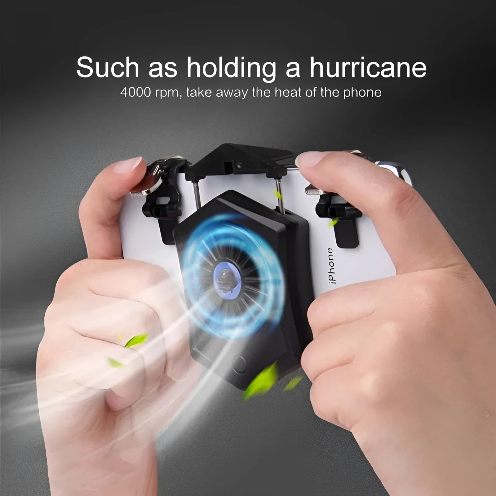 Mobile phone radiator gaming accessory with USB interface in black or white colour