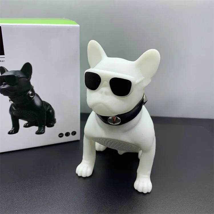 Mini full body bulldog Bluetooth speaker in black, red, or white colour options