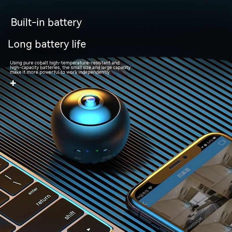 White or black indoor wireless WiFi surveillance camera with a 3.6mm lens for 1080p HD video.