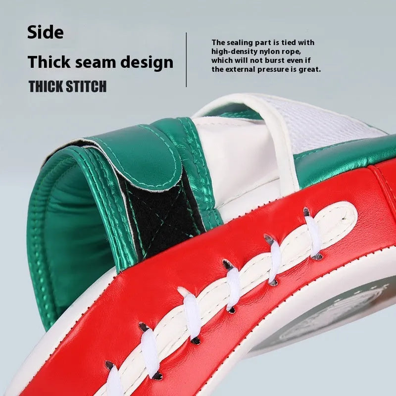 Vertical Sanda baffle target for boxing training in gold or green PU leather