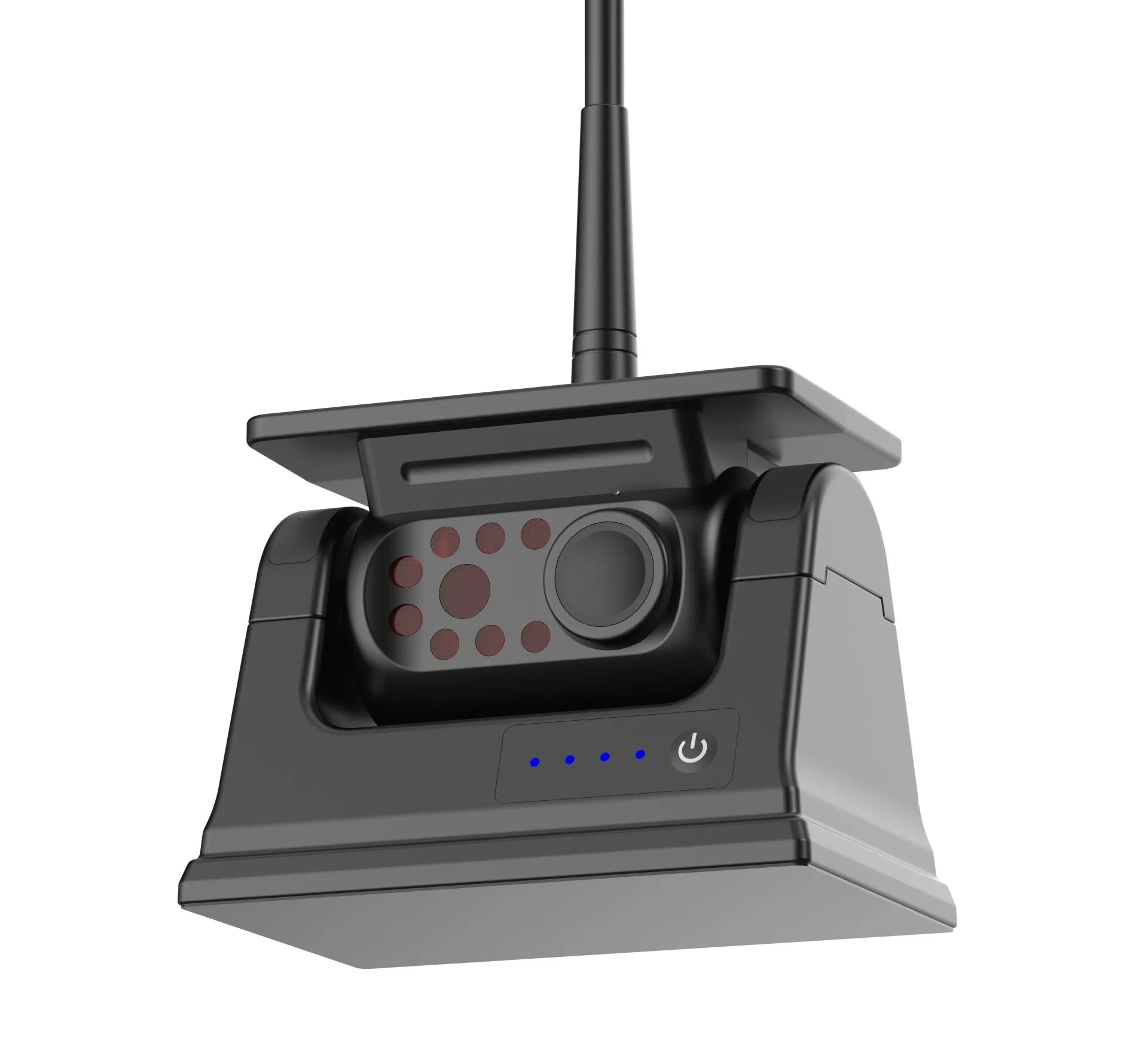 YL-Solar WF908 black wireless solar charging reversing camera with magnet mount on a vehicle.