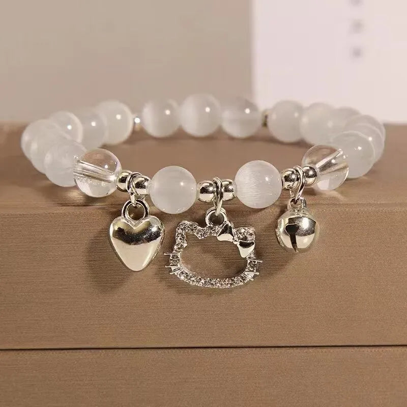 Handmade Chinese style glass bracelet with bamboo joint beads in a red Lvzhu Duobao design.