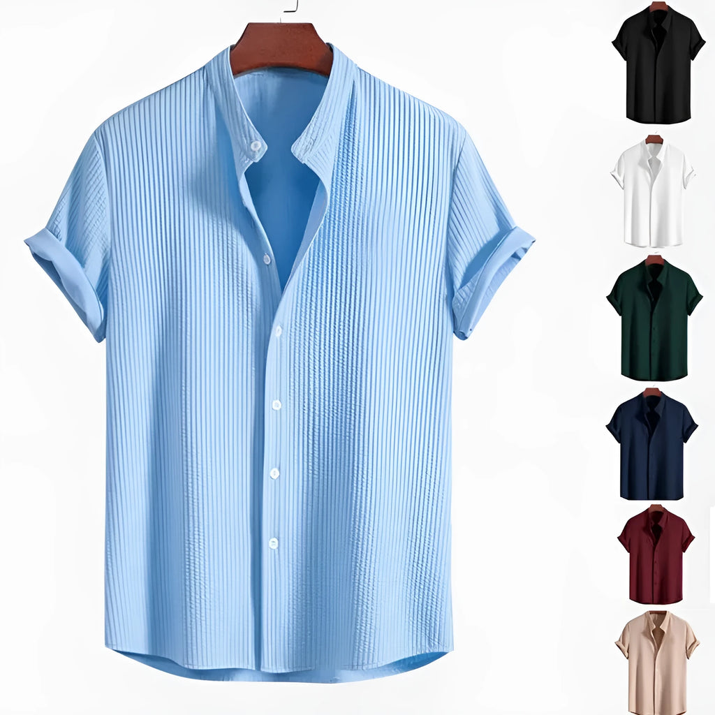 Men's loose fit short sleeve polyester summer shirt available in multiple colours