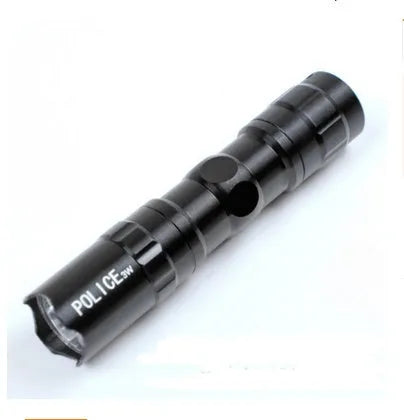 Black aluminium alloy LED mini flashlight with compact 9.5cm design