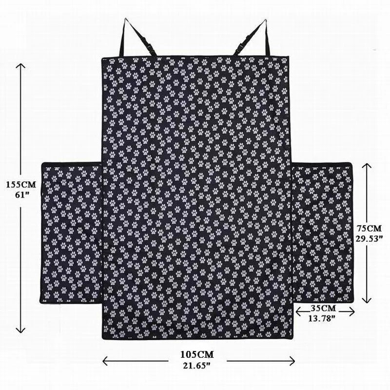 Dog car mat in paw print pattern made from waterproof Oxford cloth for car seat protection