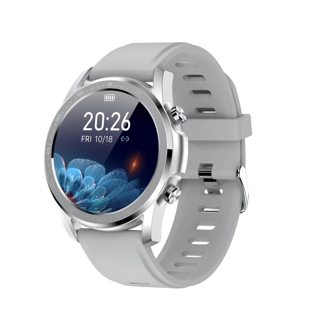Youth2 Body Temperature Smart Bracelet in black or grey with 1.3 inch screen on wrist.
