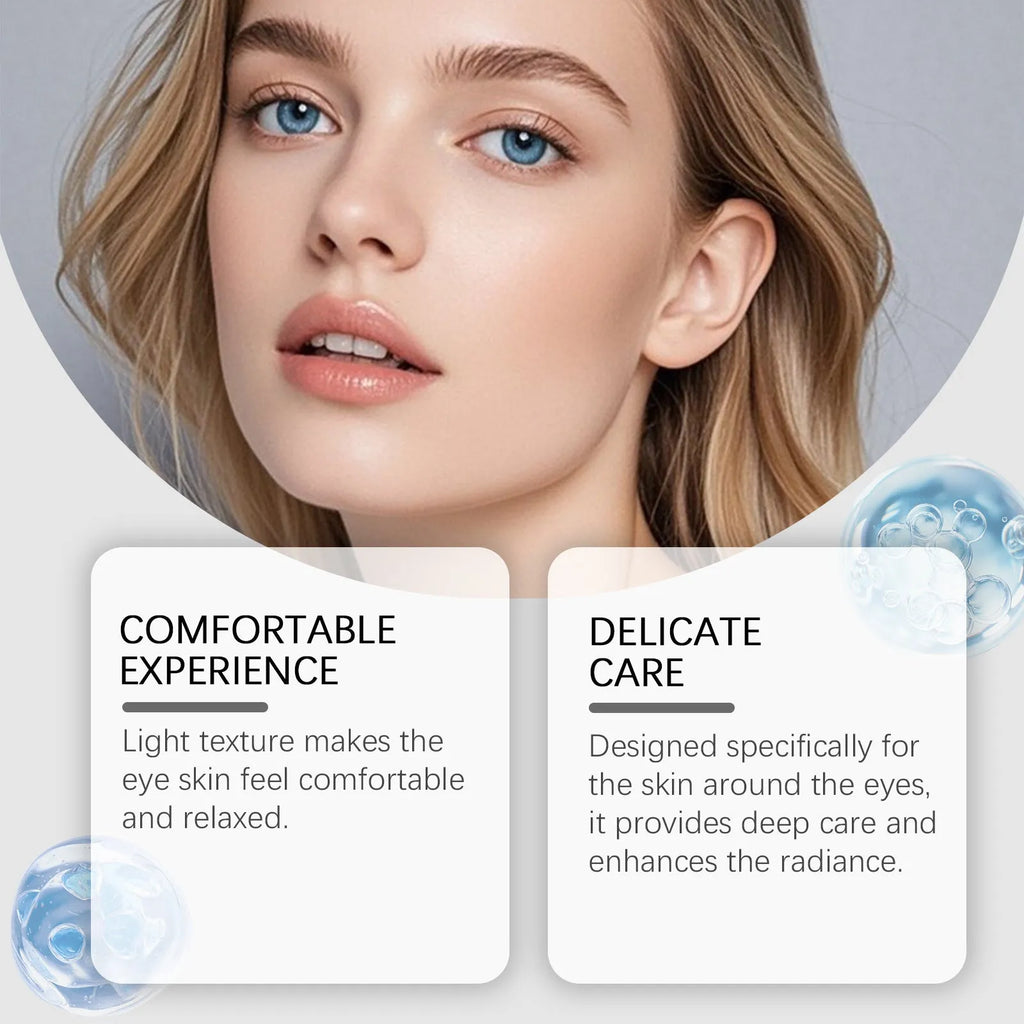 20g tube of moisturising eye cream with ceramide EOS ingredients, 3cm diameter by 13.3cm length