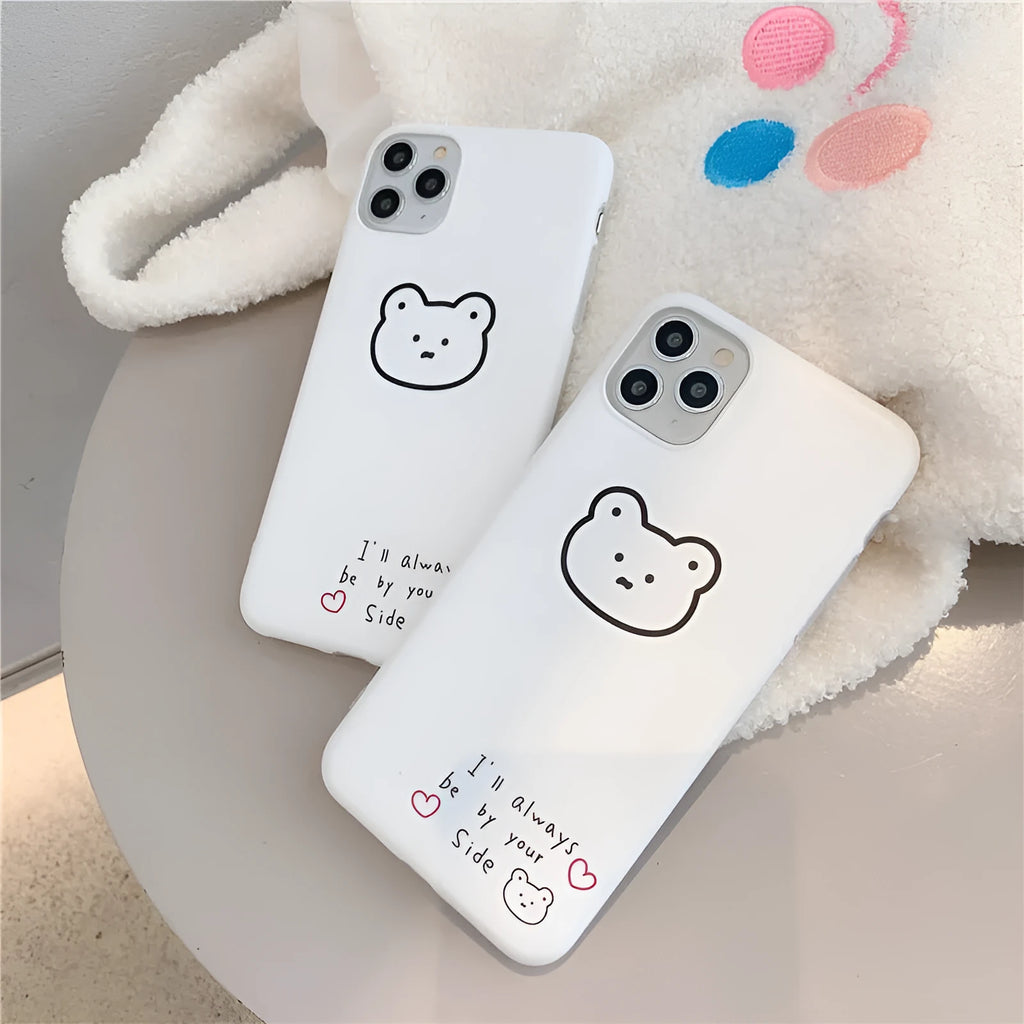 Soft silicone mobile phone case with a cartoon Korean bear design for iPhone 6 and 6s.