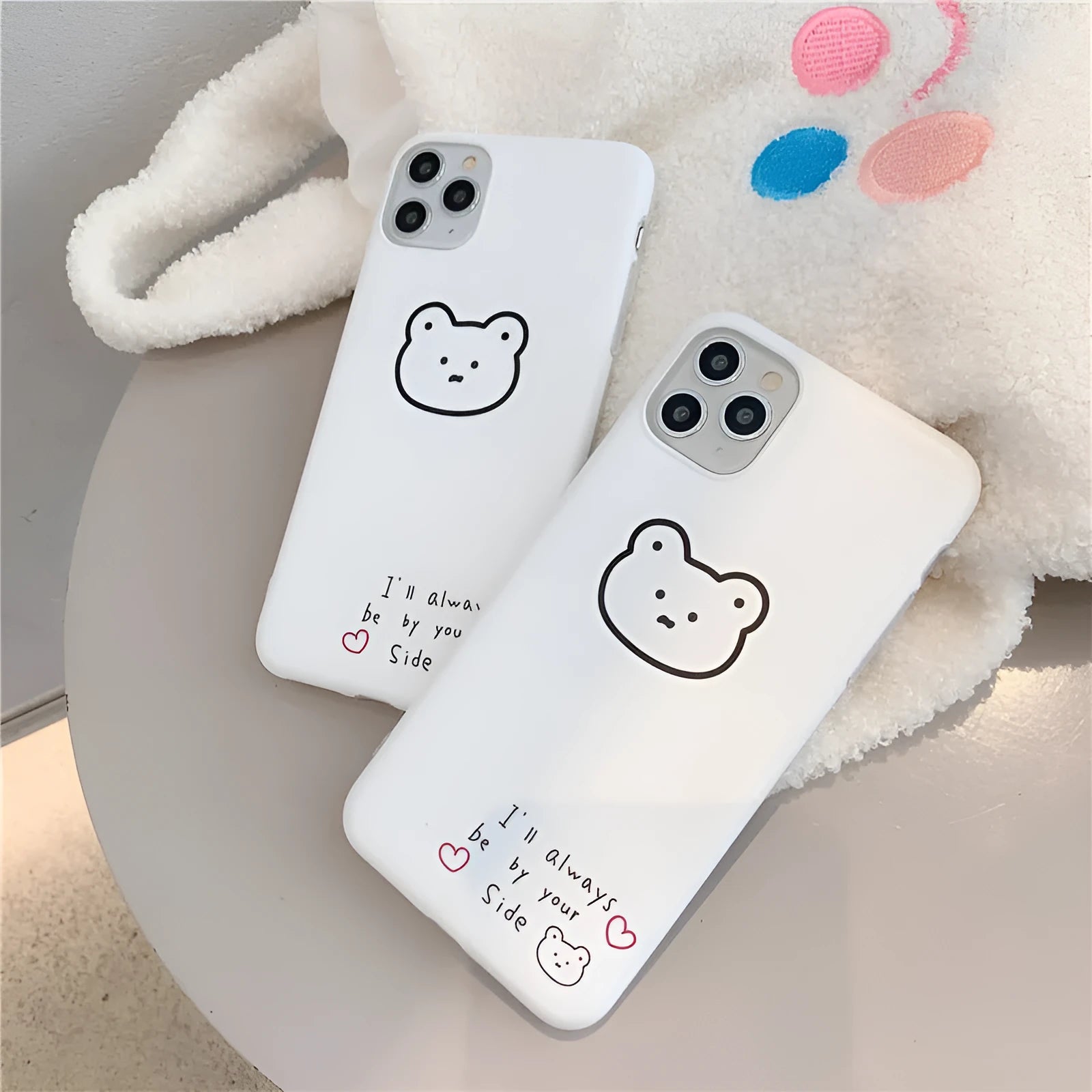 Soft silicone mobile phone case with a cartoon Korean bear design for iPhone 6 and 6s.