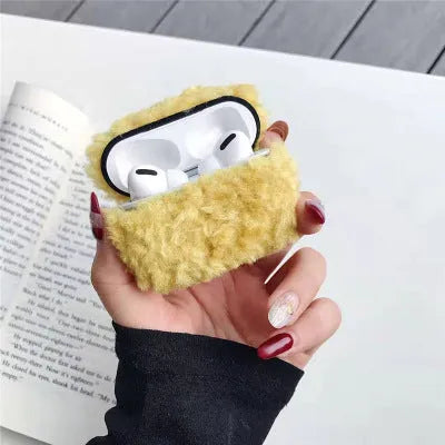 Simple lamb plastic and plush headphone cover for AirPods 1/2/3/Pro3 in green