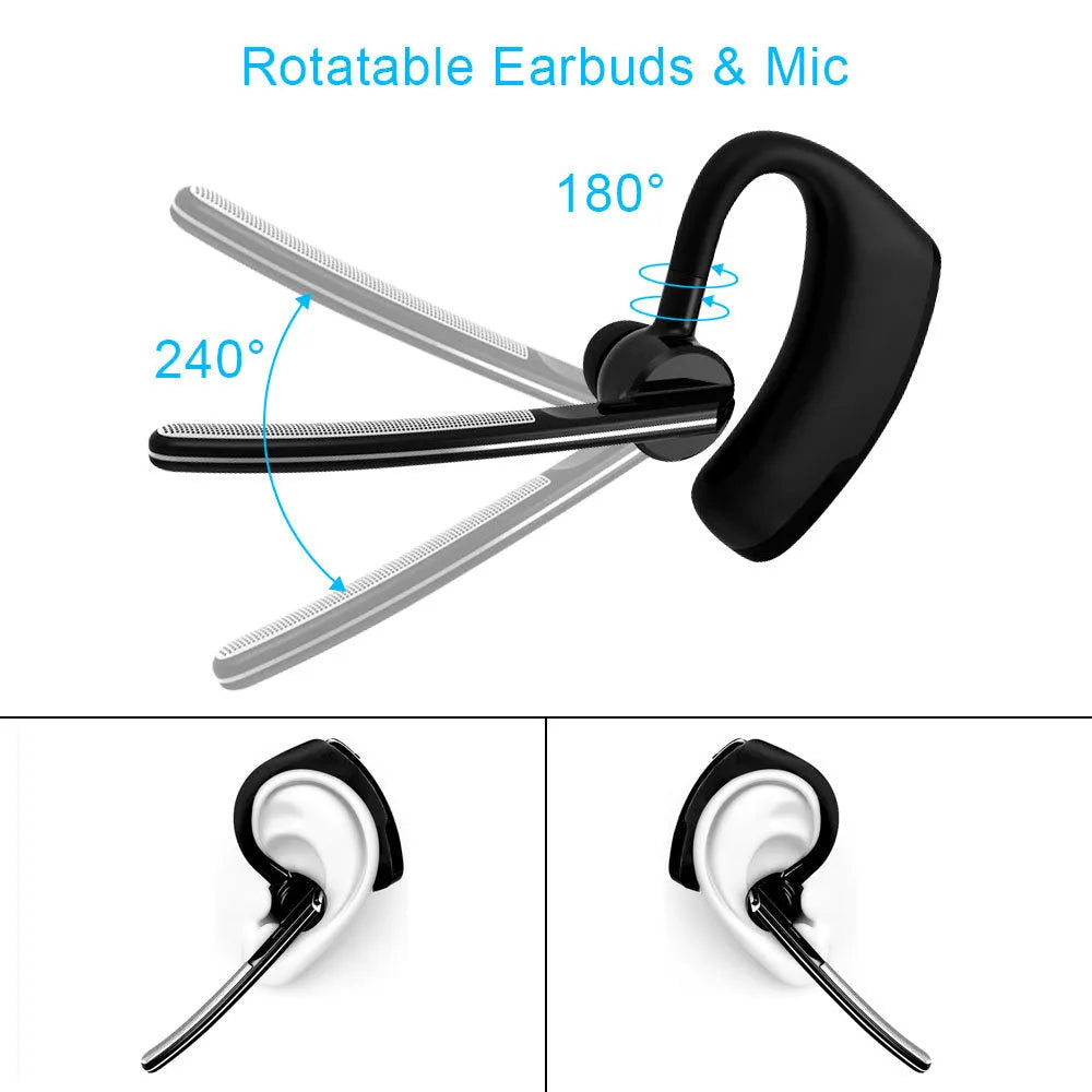 V9 Jerry Bluetooth wireless headset with ear-bud and charging cable