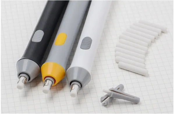 Black electric eraser for geometry modelling and office supplies, 166mm plastic body