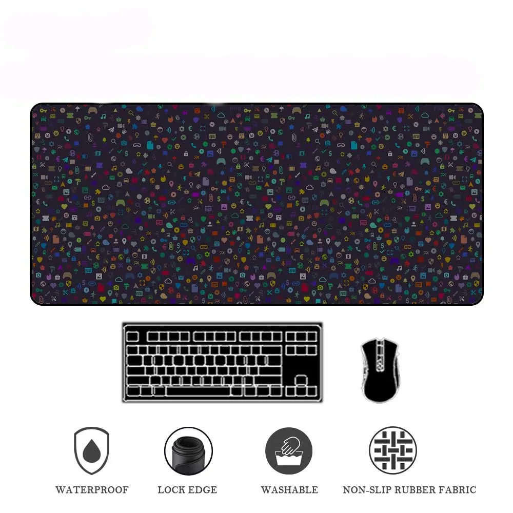 Gaming computer mouse pad with cloth surface and rubber base in picture colour