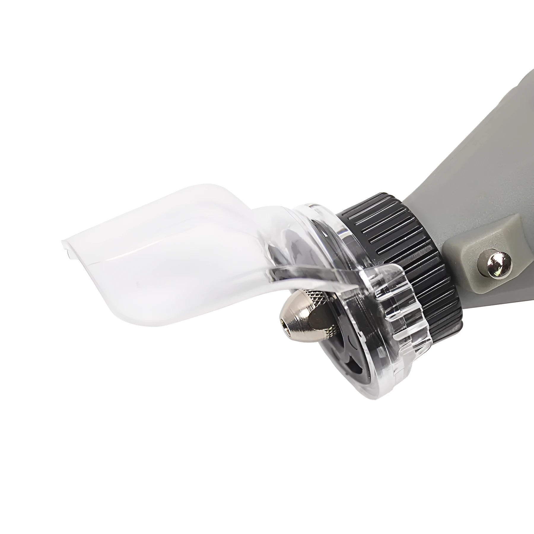 Transparent plastic safety cover for Delta grinding equipment with 17.5-19mm thread port