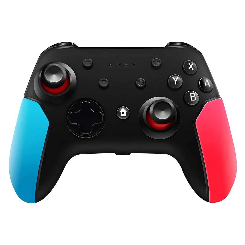 Bluetooth gamepad controller for Nintendo Switch in blue and red colour options