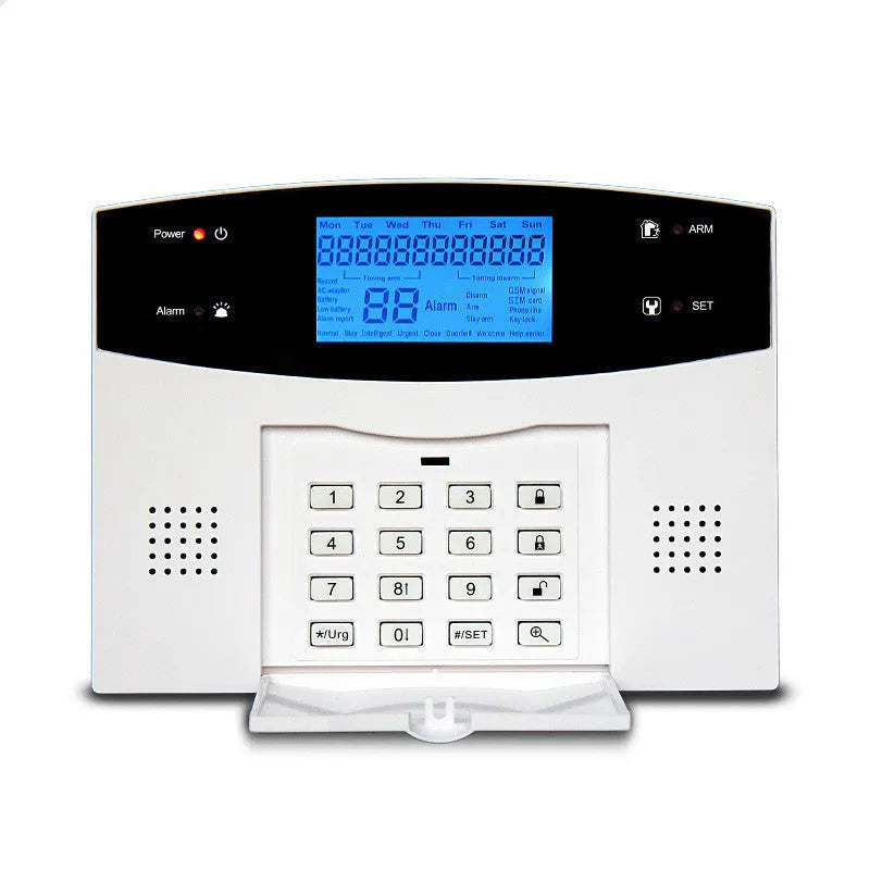 White dual network anti-theft alarm host with mobile card and phone line alarm capability