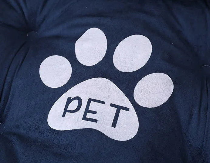 PP cotton pet nest in blue, 45cm size, with machine-washable cover for dogs and cats