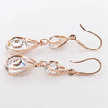 Women's teardrop earrings silver plated alloy inlaid artificial gemstones gold colour electroplating craft