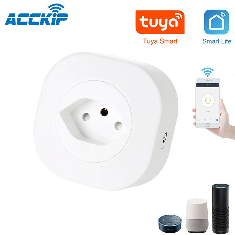 Smart WiFi socket plug with voice control and international plug configurations