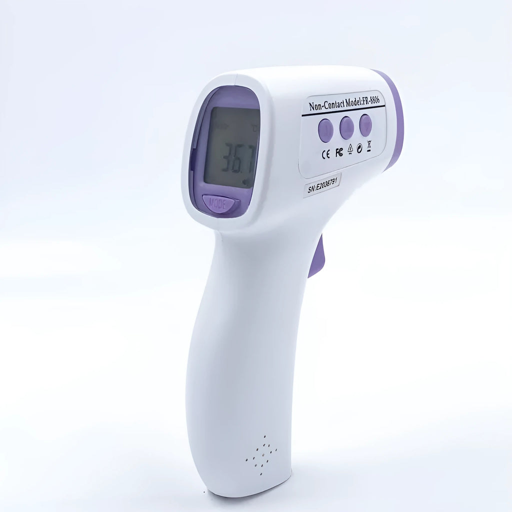 White handheld digital thermometer for non-contact temperature measurement