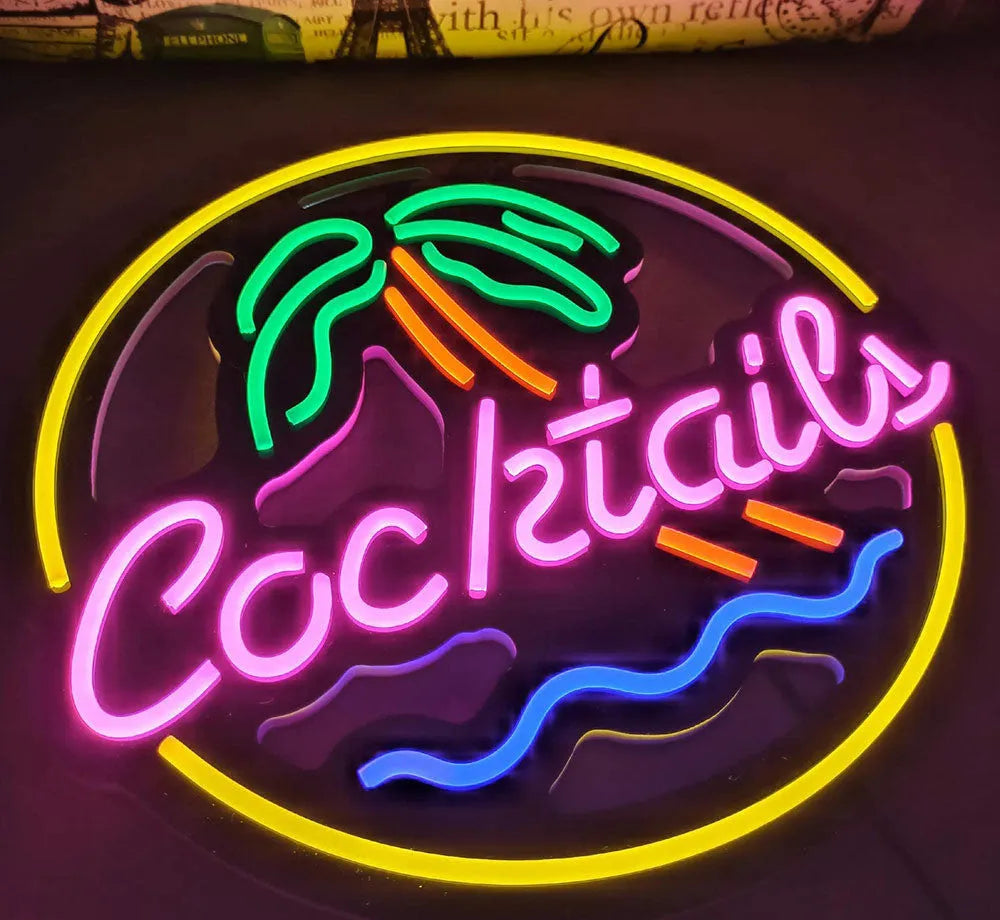 LED coffee neon billboard advertising light with PVC shell and 40mm x 33mm dimensions