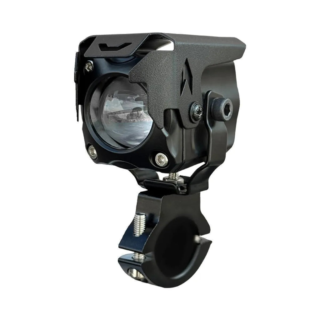 Motorcycle LED spotlight kit with tangent lens for electric vehicle modifications