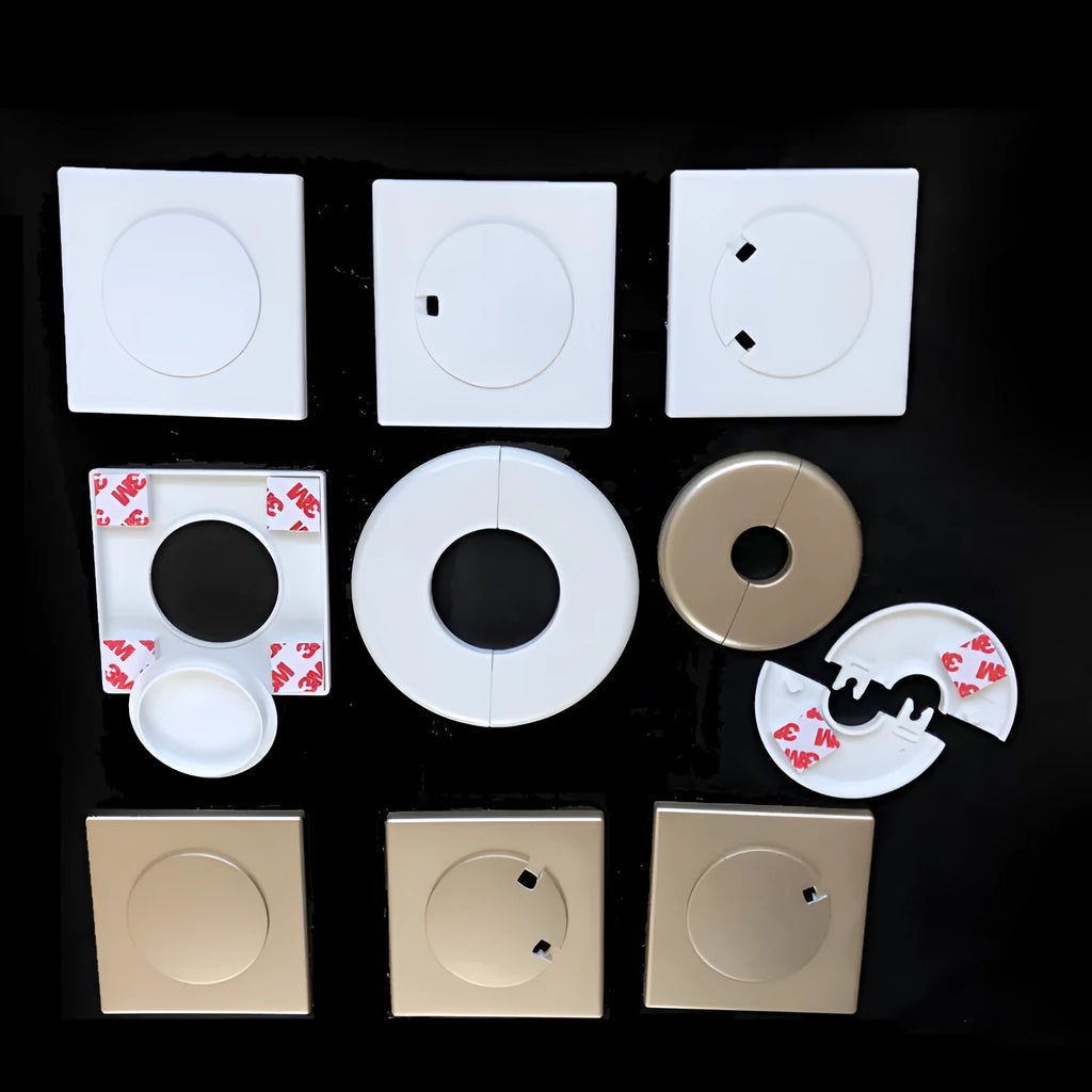 Square ABS plastic decorative covering ring with 3M adhesive for wall hole concealment